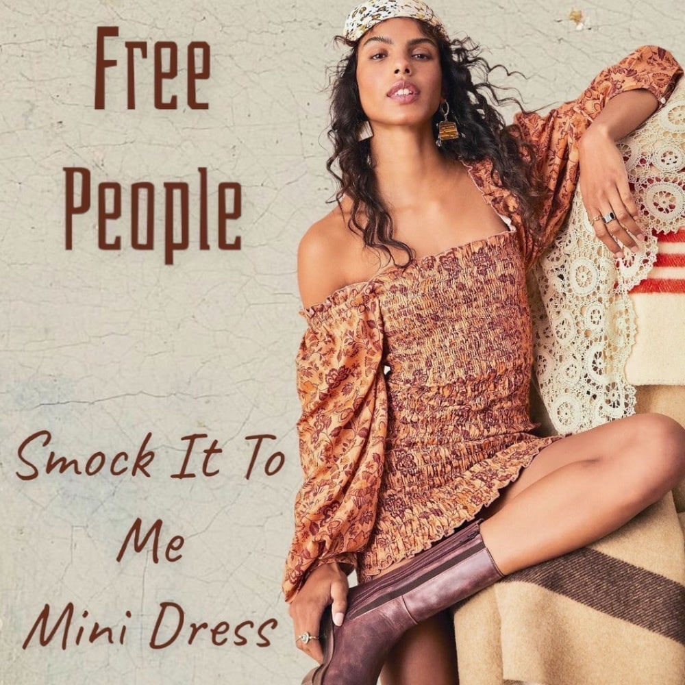 FREE PEOPLE Smock it to Me Long Sleeve Mini Dress