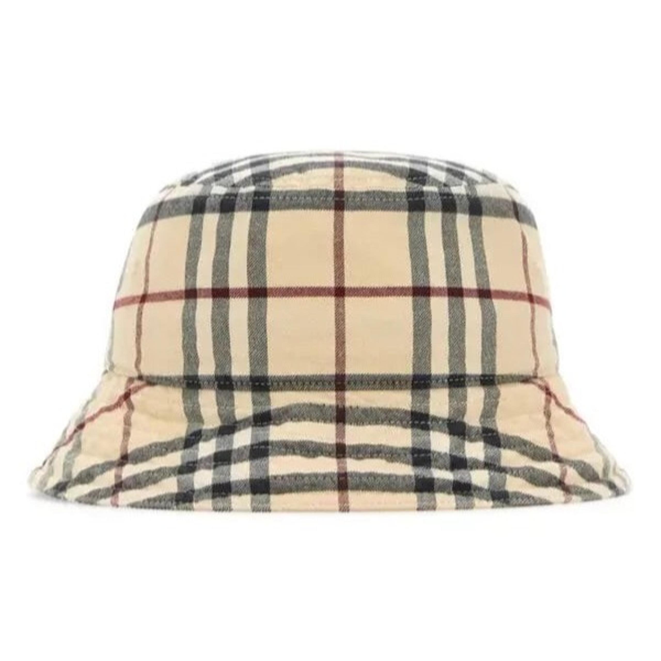 Unisex Classic Nova Check Patterned Cotton Bucket Hat In Stone M 807565 - Burberry