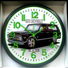 1972 Chevrolet K5 Blazer Chevy Bagged K5 Garage Shop Glow In The Dark Wall Clock