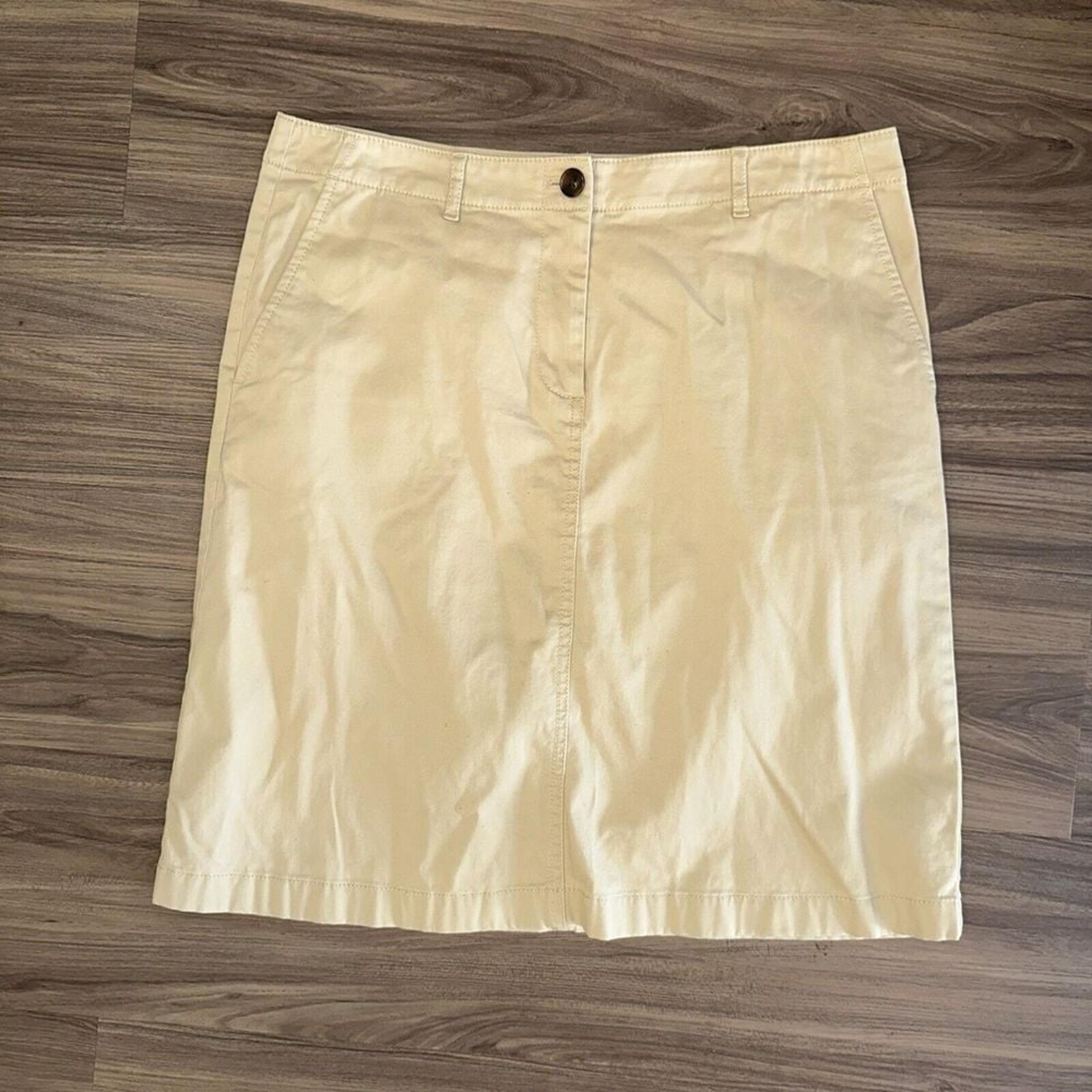 J. Jill Live-In Chino Straight Skirt Womens Size 6 Khaki Skirt