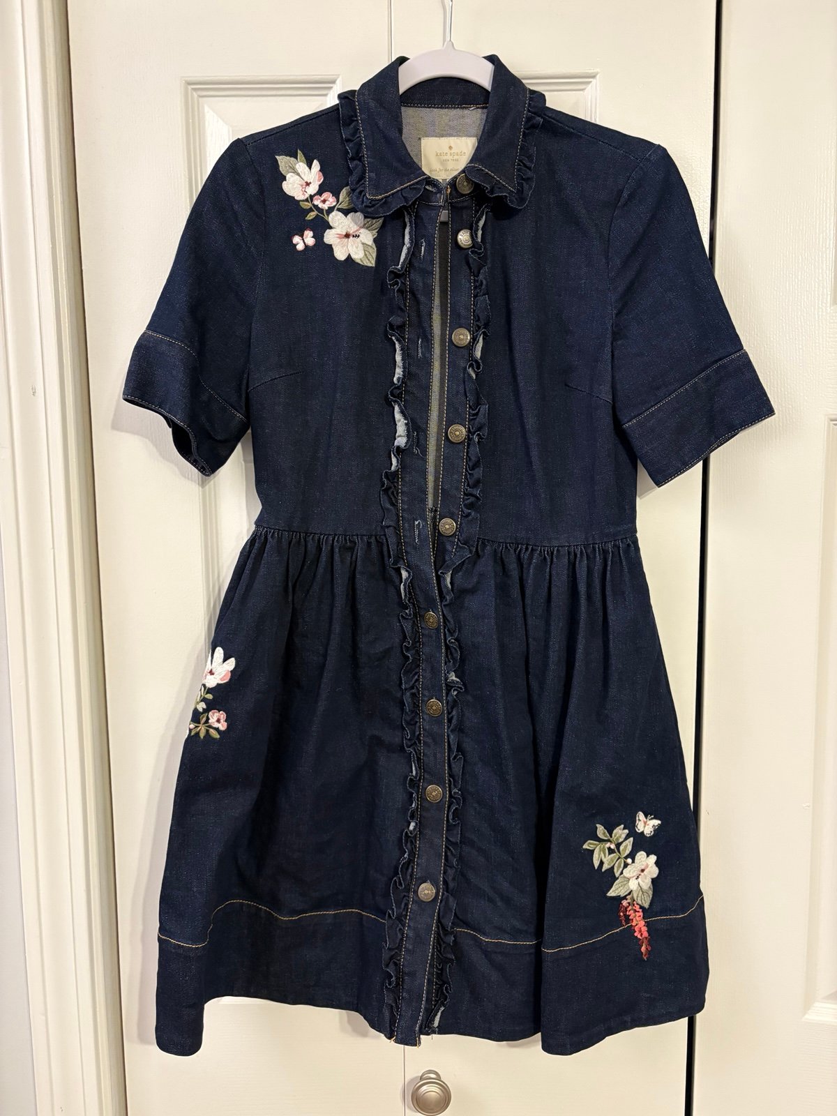 Kate Spade embroidery denim dress