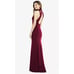After Six Bow-neck Open-back Trumpet Gown In Cabernet Size 14
