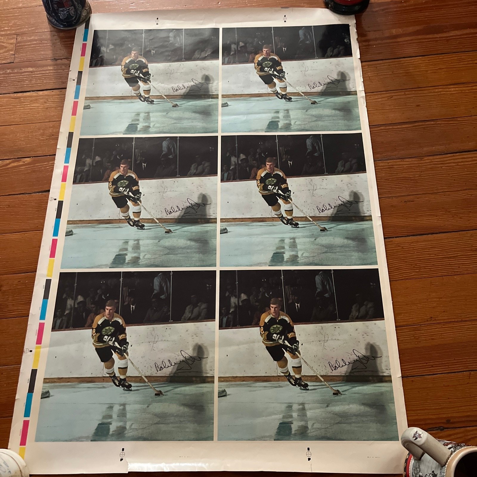 Boston Bruins Bobby Orr Record Album Page with Signatures