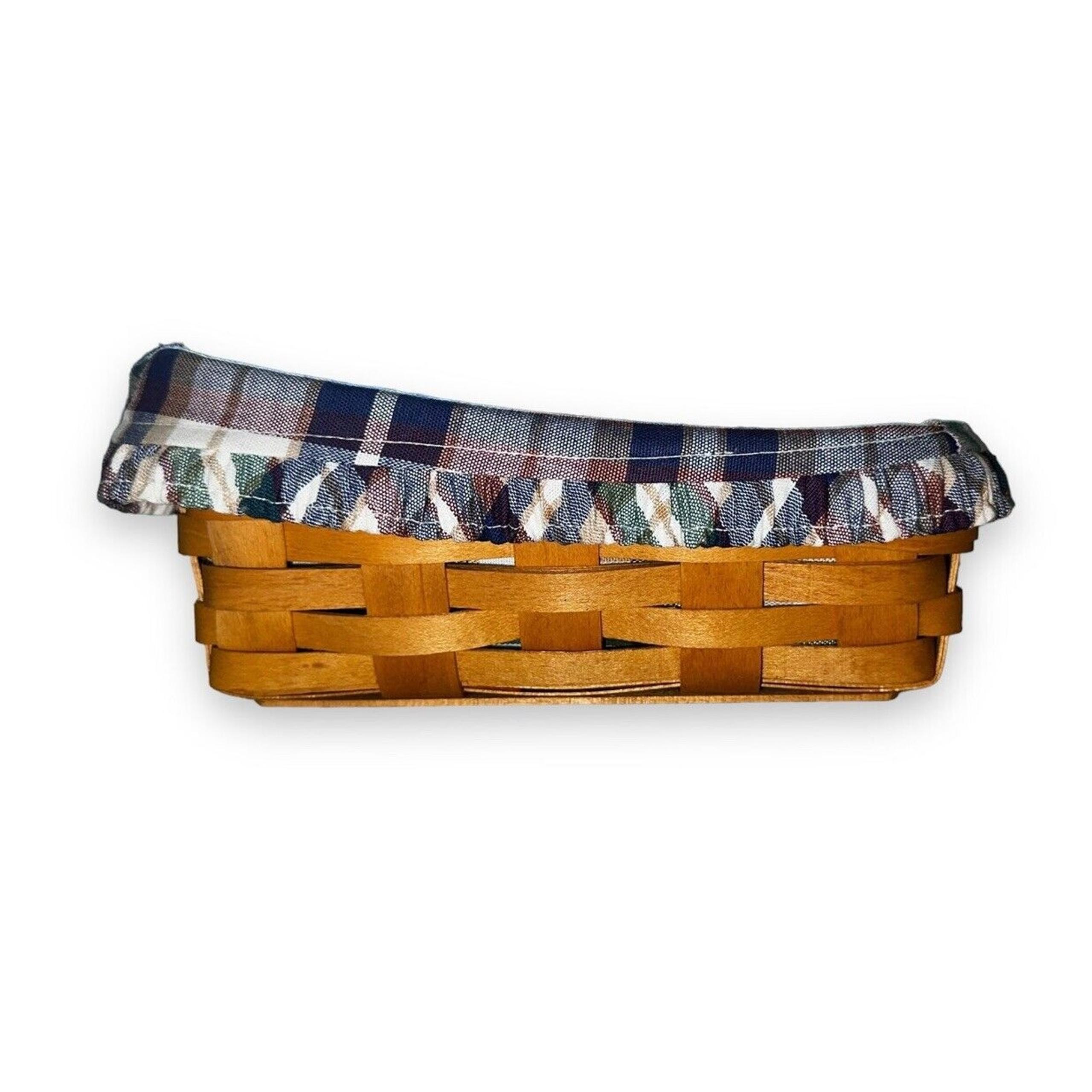 Longaberger 2000 Note Pal Basket w/ Woven Traditions Plaid Liner