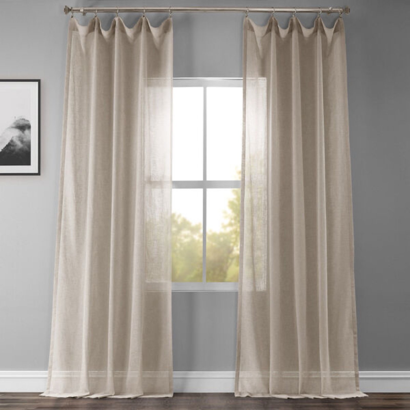 3 Martha Stewart Linen Curtains Paris Grey Solid Linen 50 x 120-Inch curtains