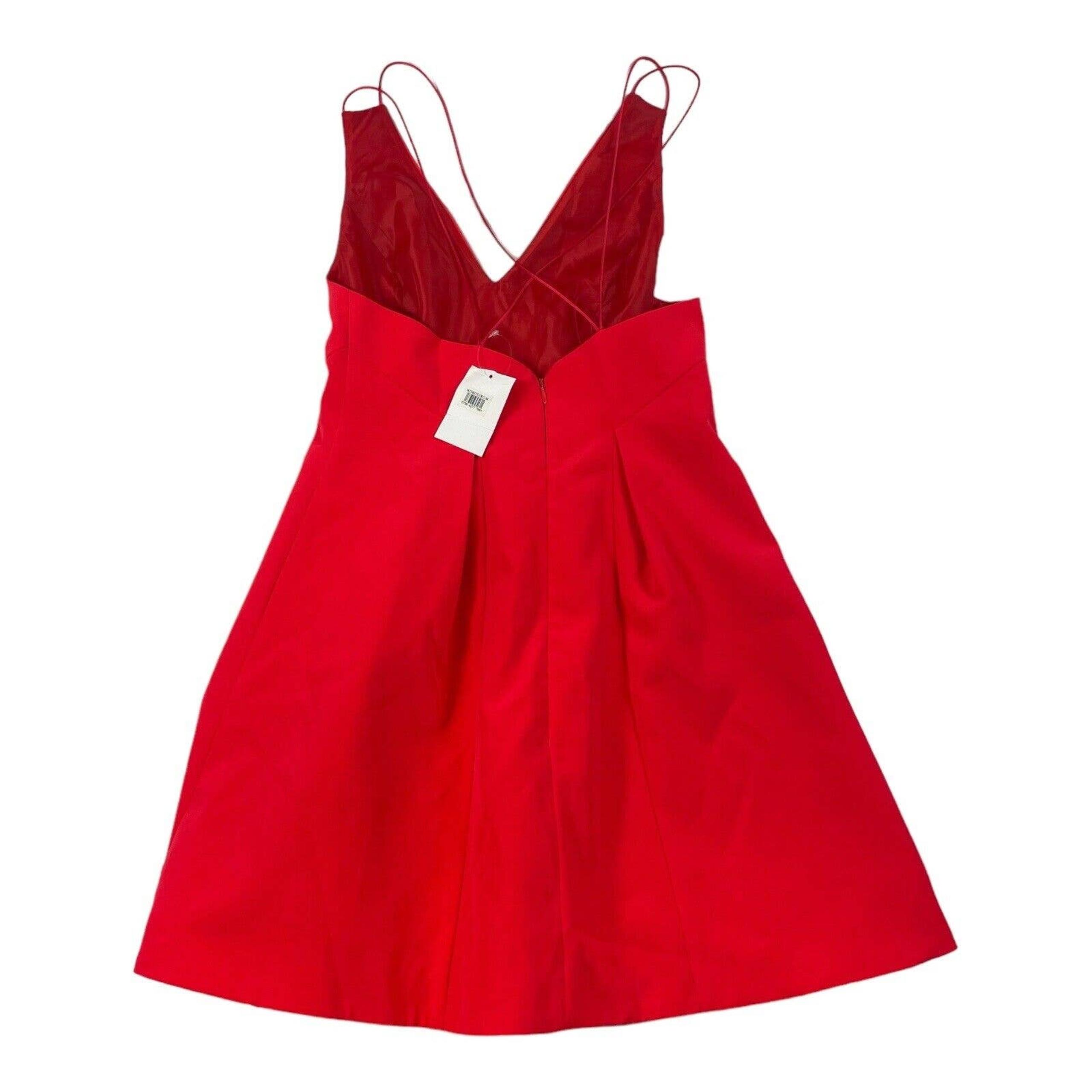 TOPSHOP Red Polyester Womend Cocktail Dress Size 6 NWT