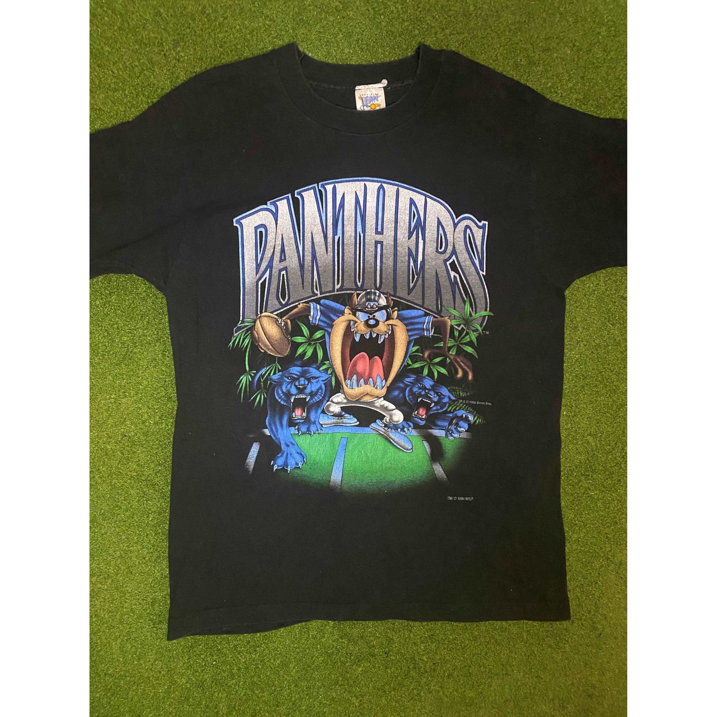 1994 Carolina Panthers - Taz Crossover - Vintage NFL Tee Shirt (Large)