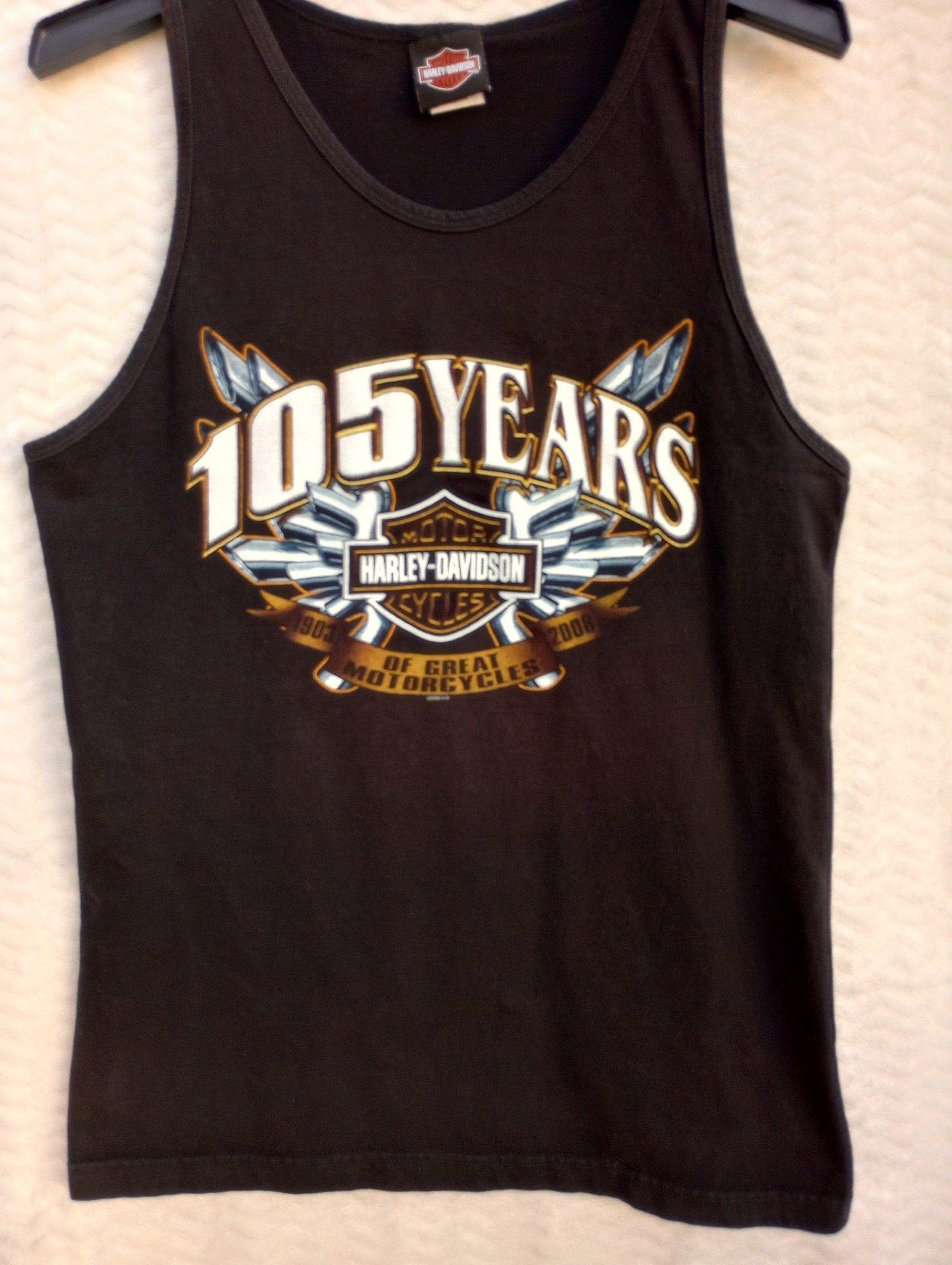 Men's Harley Davidson Motorcycles tank top shirt 105 years Alton medium