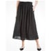 Max Studio Smocked Waist Linen-Blend Midi Skirt Women's Size Small Heathered Cha