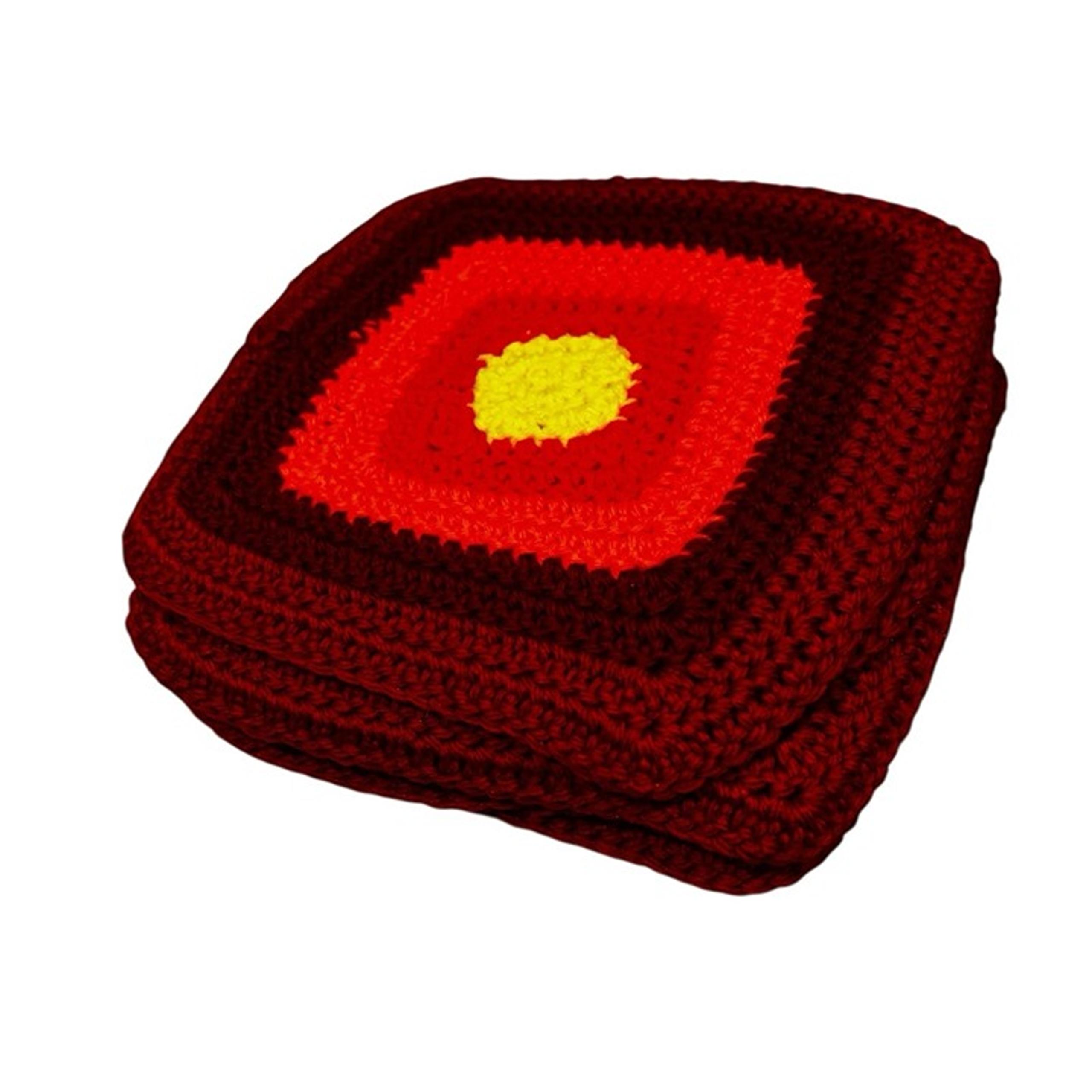 Lot 7 New Handmade Crocheted Pot Holders Trinkets Hot Pads Red Orange Boho