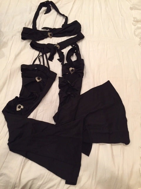 BLACK Stretch Cowgirl Chaps Set (M)
