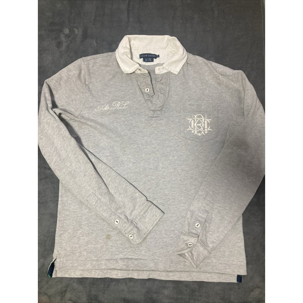 Vintage Polo Ralph Lauren Striped Rugby Shirt Fits Women XL Embroidered Logo