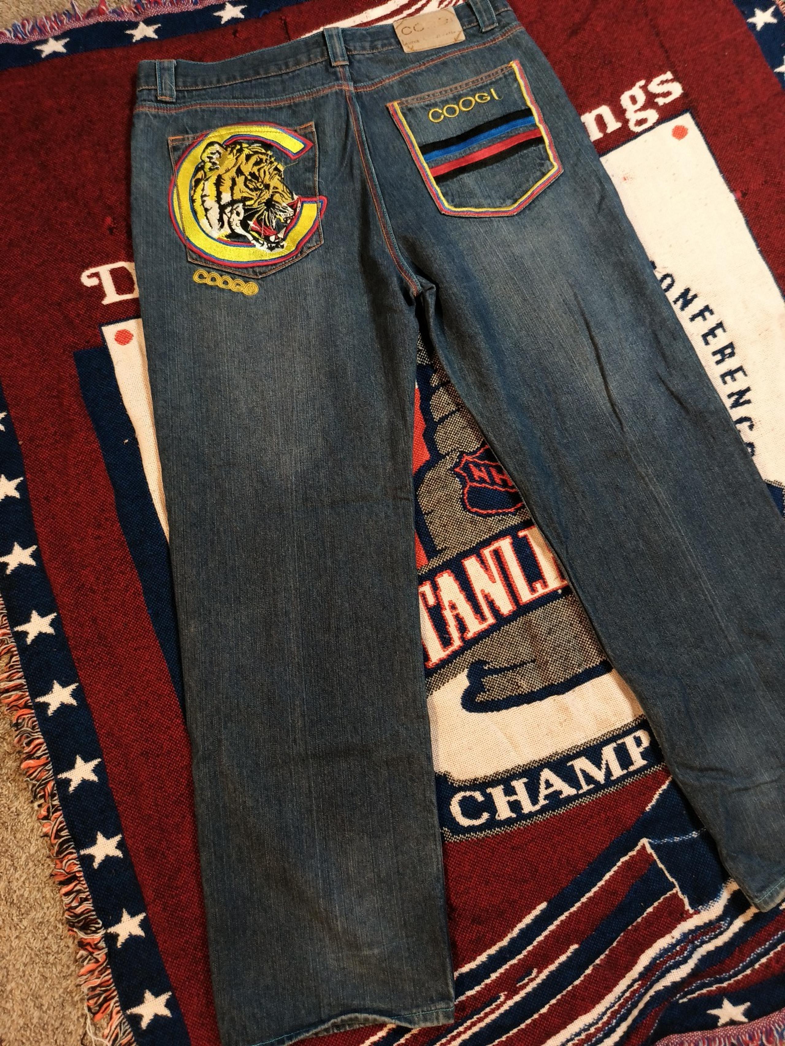 Y2K embroidered men's baggy Coogi jeans