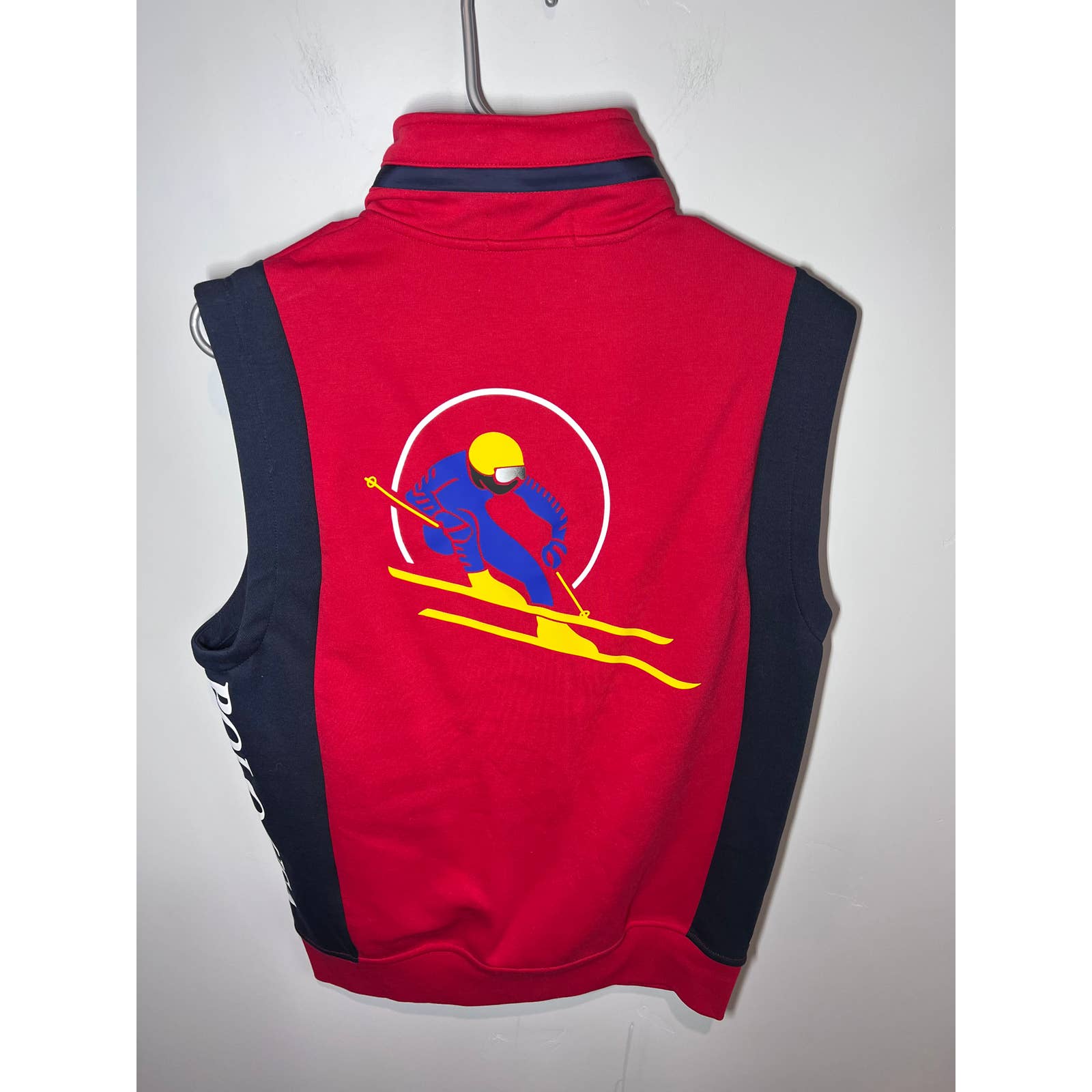 Polo Ralph Lauren Vest Suicide Skier Downhill Hoodie Zip Size Small