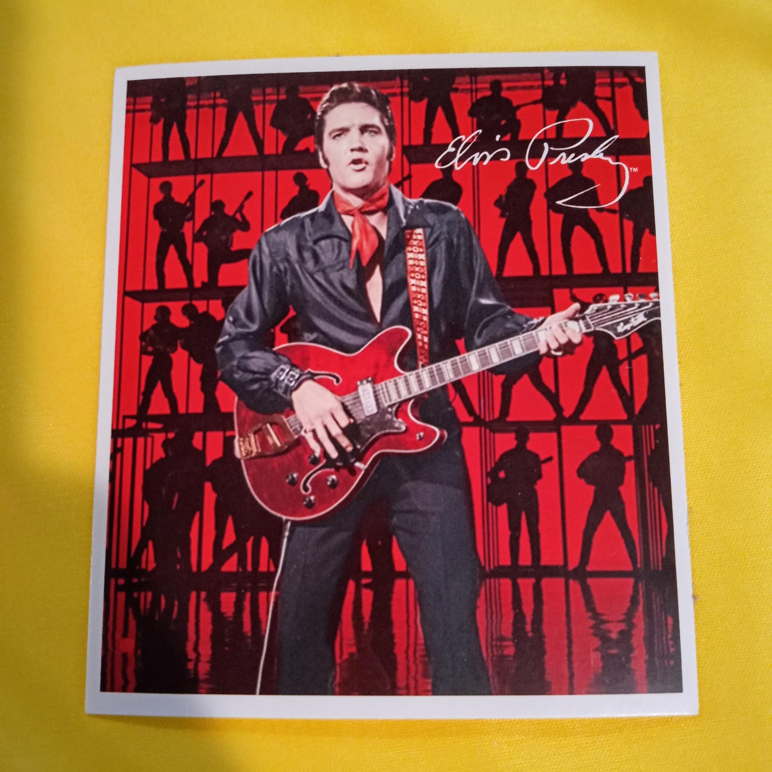 Vintage 1980s Post Card Elvis Plays Famous Red Guitar June 29th 1968
