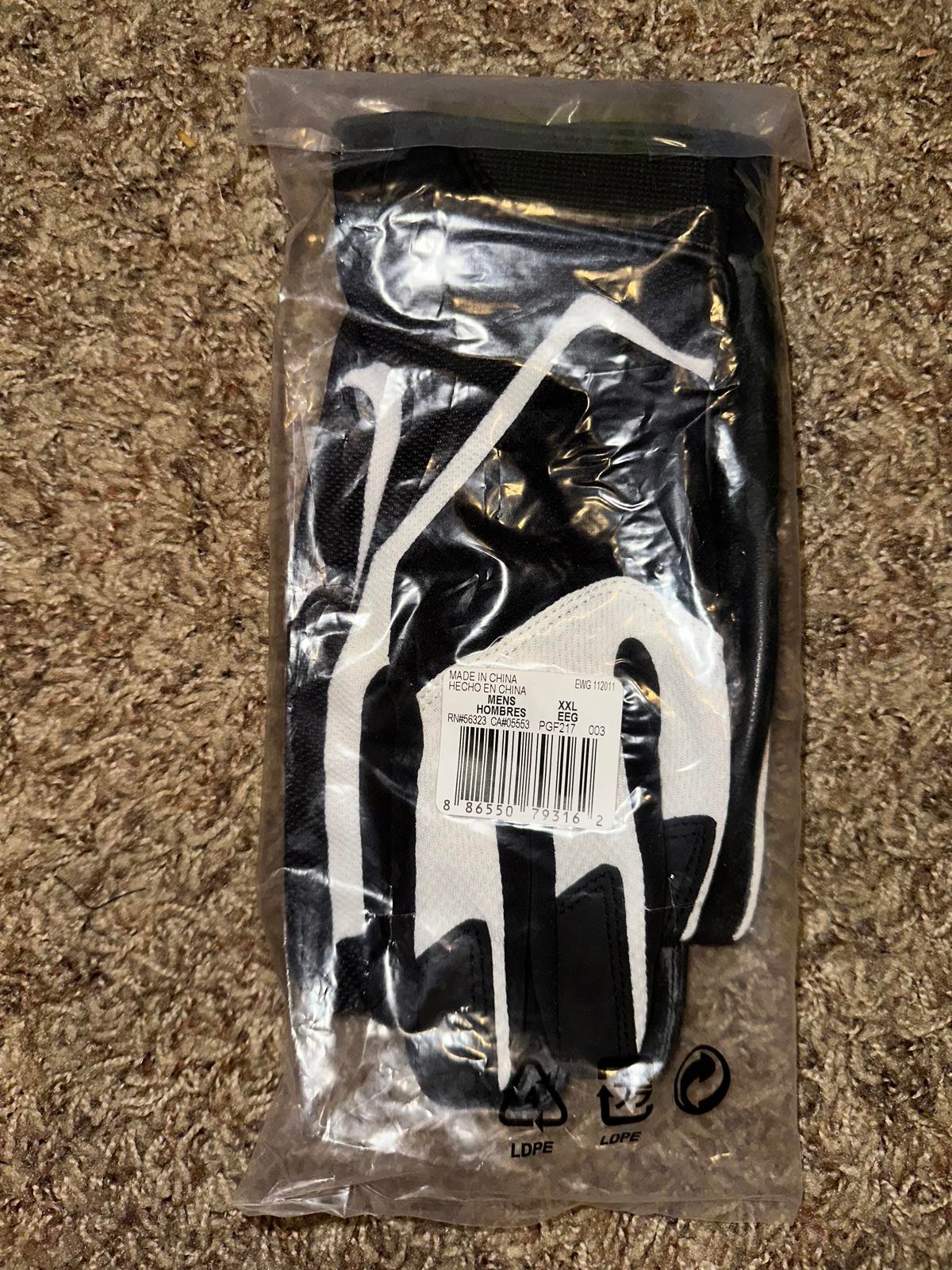 Nike Adult Receiver FootballWhite/Black NFL Issue Gloves