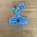 White Fox Boutique Runway Ready Halter Neck Open Back Top in Blue