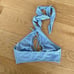 White Fox Boutique Runway Ready Halter Neck Open Back Top in Blue