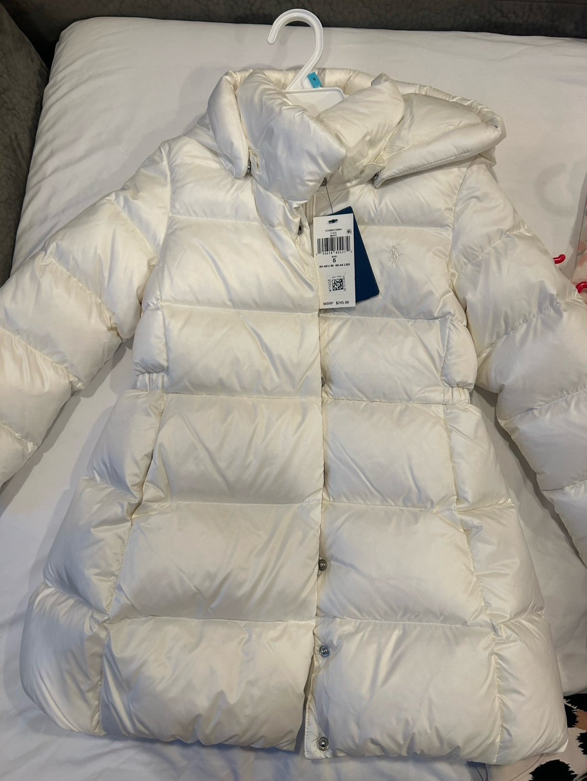 White polo winter coat size 5 children’s