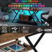 55 TV Stand with Power Outlet for TV up to 65 Inch, LED