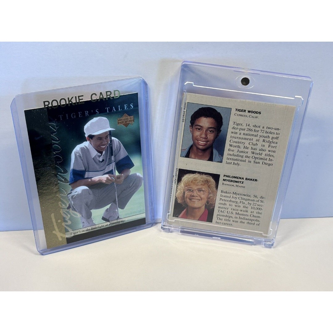 Young TIGER WOODS Rookie Card Pre PGA Career Sports Illustrated 1990 Cut Encased