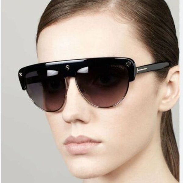 New Tom Ford Liane FT0318 01B Sunglasses - Shiny Black Frame
