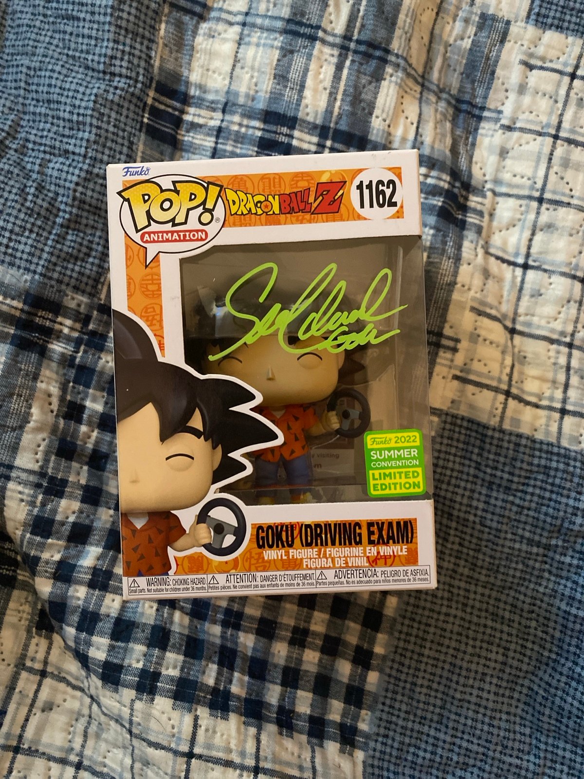 Goku driving exam Funko Pop signed #1162