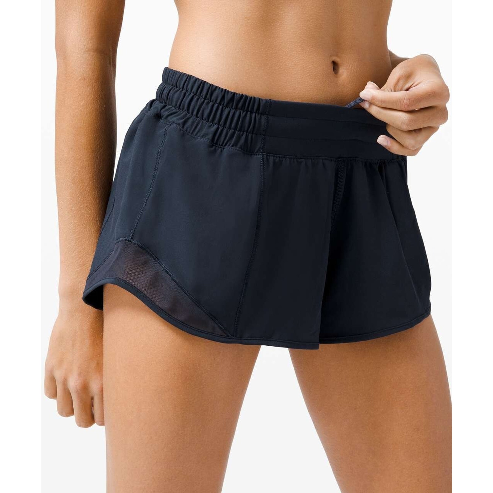 Lululemon Hotty Hot Short II 2.5 Navy Running Shorts Low Rise Women's Size 14