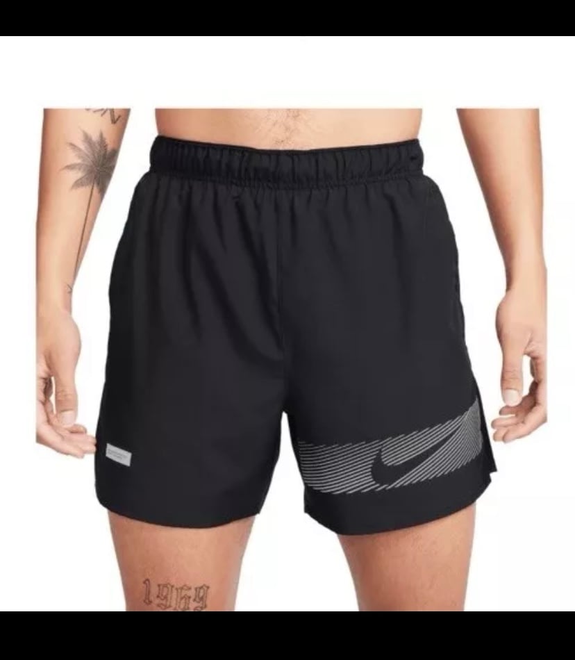 Nike Men’s Large Dri FIT Flash Challenger Lined Running 5 Shorts Black new