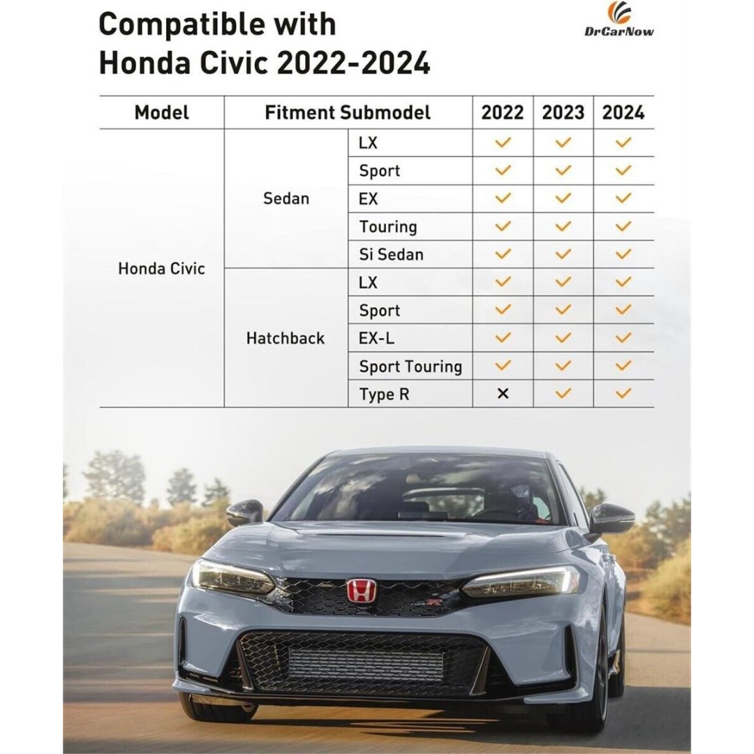 DrCarNow for Honda Civic Floor Mats 2022 - 2025 / for Acura Integra 2023 - 2025