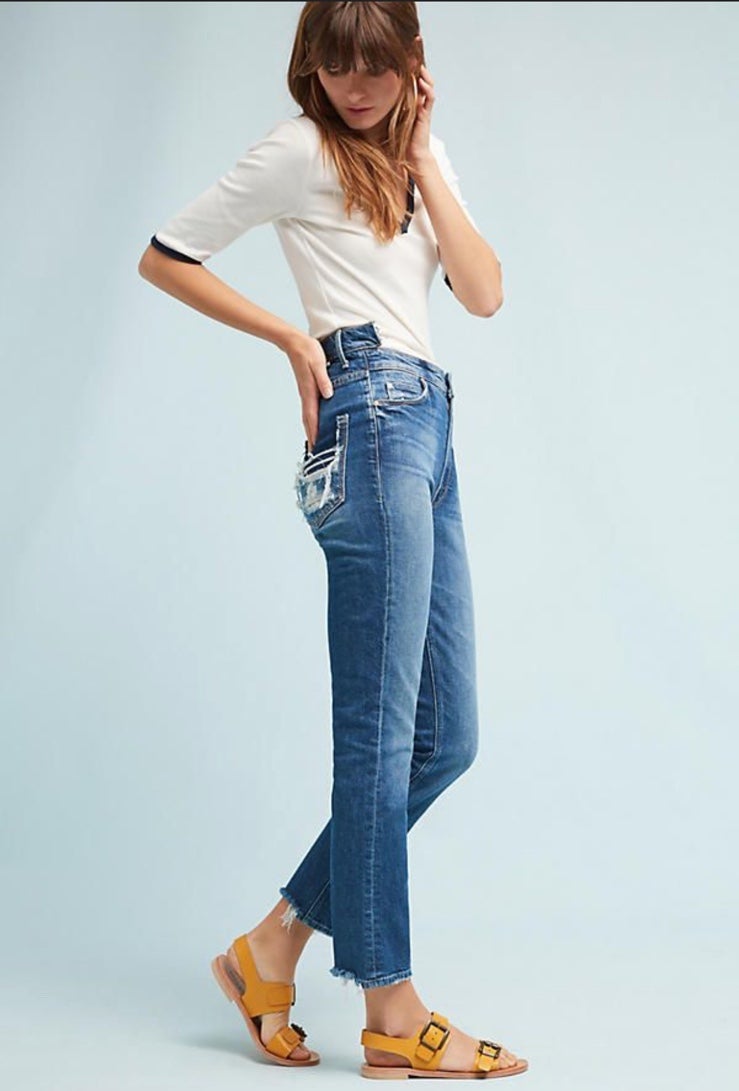 MOTHER Denim The Dazzler Shift Straight leg