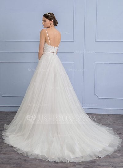 Tulle Train skirt-Ivory wedding dress 2