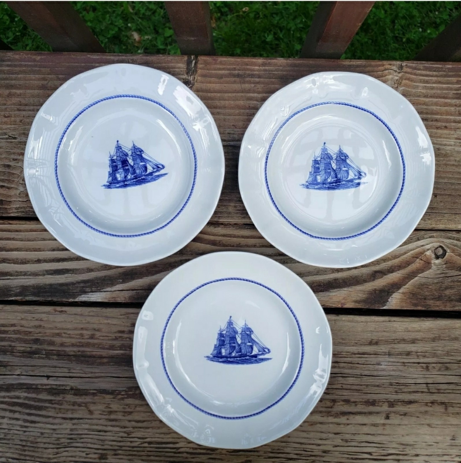 (3) Georgetown Collection by Wedgwood 'American Clipper' SHIP Salad Plates - 8"