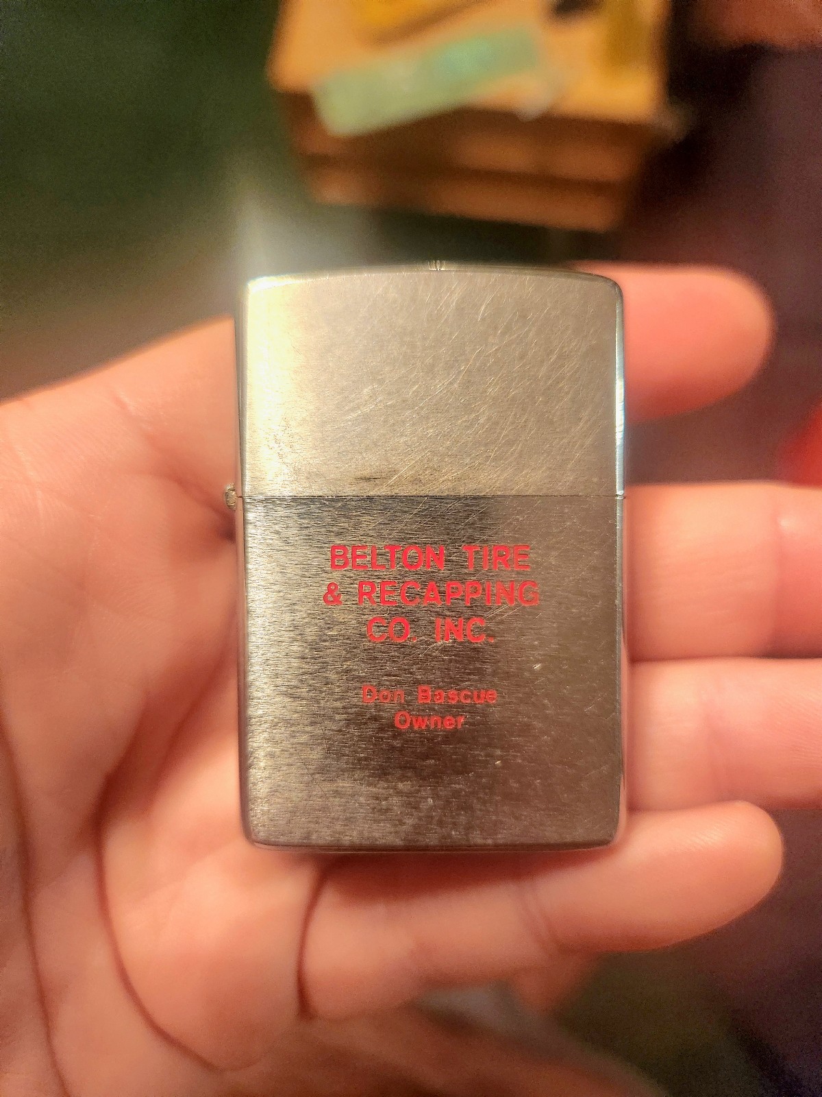 Zippo Advertising Belton Tire & Recapping CO Belton South Carolina RARE !! 1973
