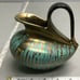 Vintage Carstens Creamer Pitcher Germany Brass Turquoise Rim 479 Art Pottery