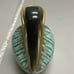 Vintage Carstens Creamer Pitcher Germany Brass Turquoise Rim 479 Art Pottery