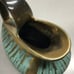 Vintage Carstens Creamer Pitcher Germany Brass Turquoise Rim 479 Art Pottery