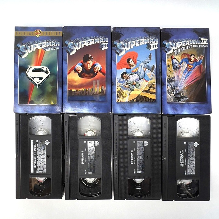 Superman The Movie VHS Lot 1, 2, 3, 4 Collection Warner Special 70s 80s Reeve