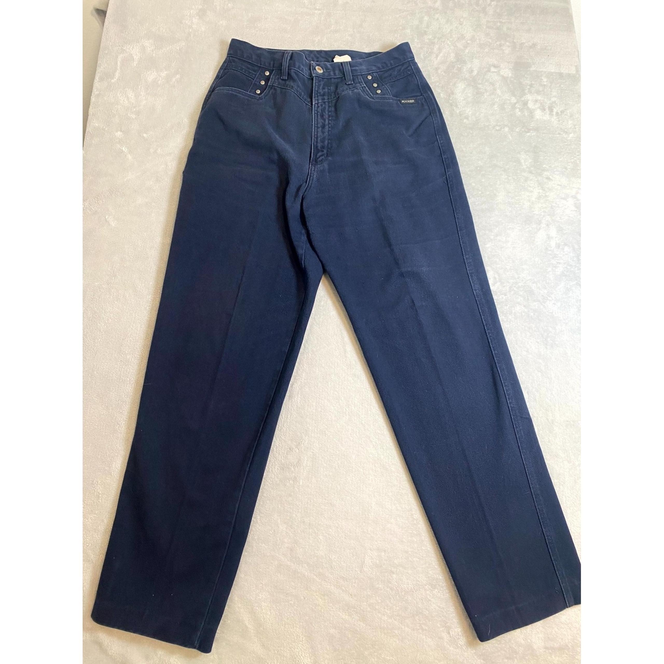 Rockies Authentic Jeans Bareback Womens Size 29 Blue Logo Denim Studded