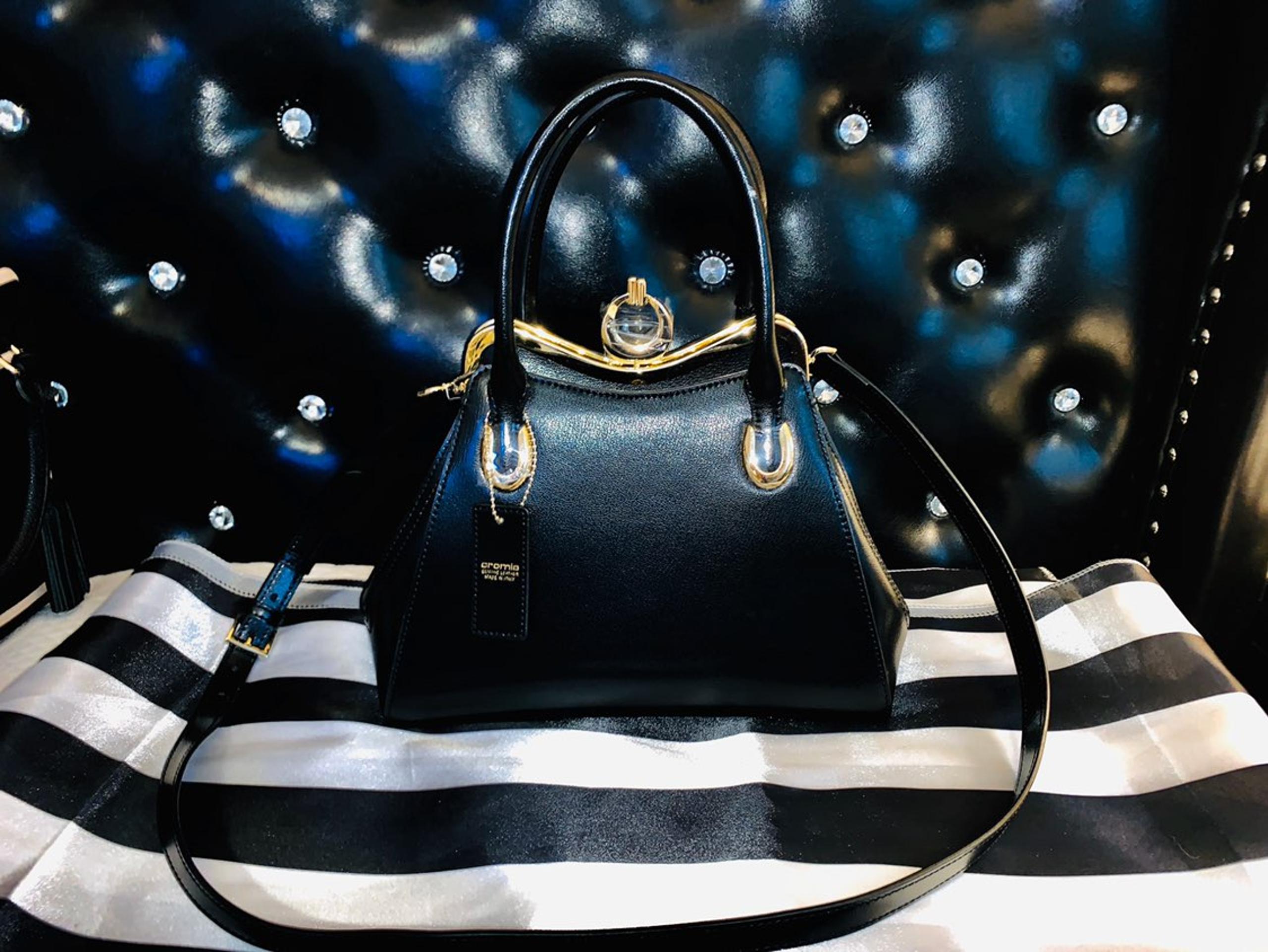 Cromia  Leather Framed Satchel/Crossbody