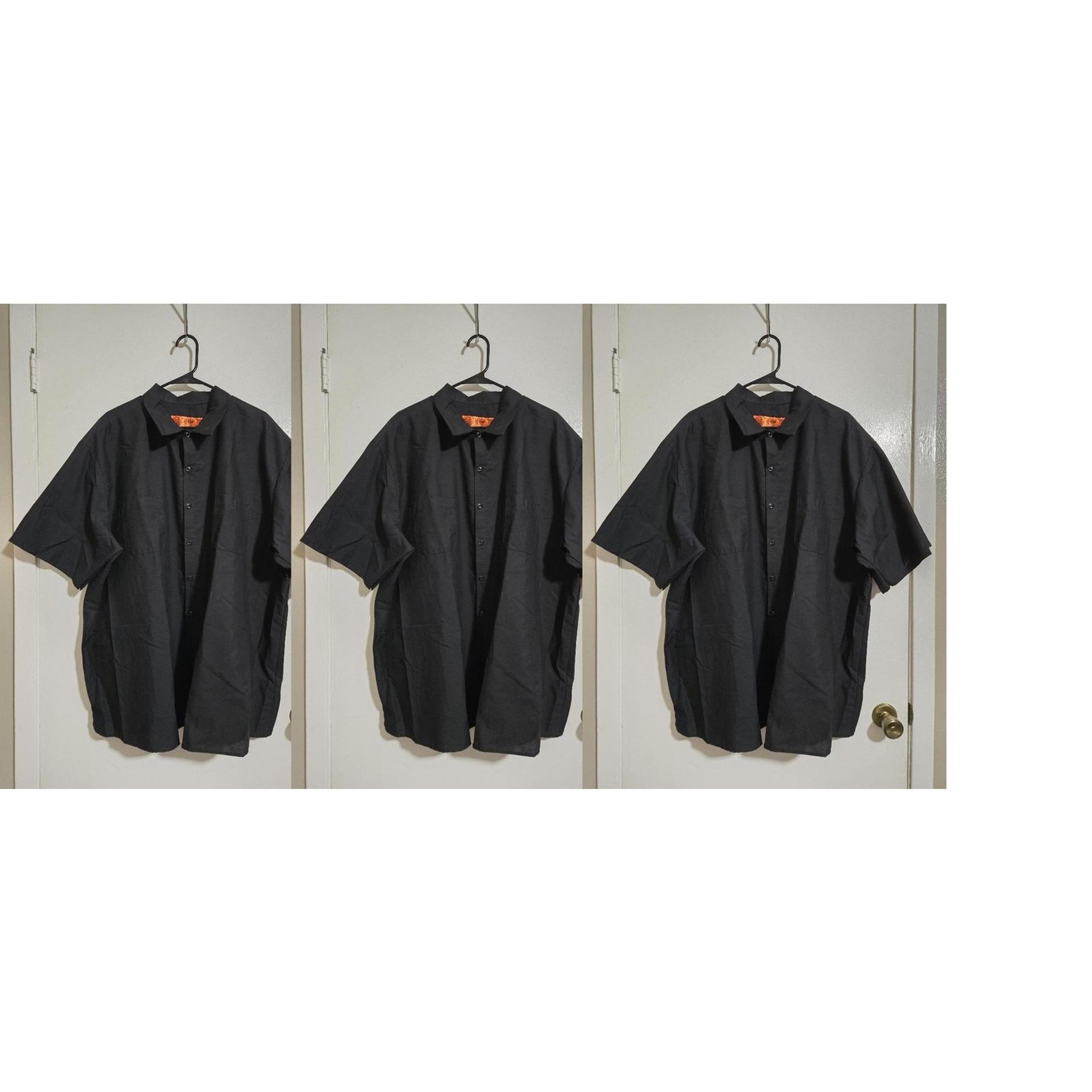 3 Pack Red Kap Men Navy Blue Short Sleeve Industrial Work Shirt Size (4XL) #H28h