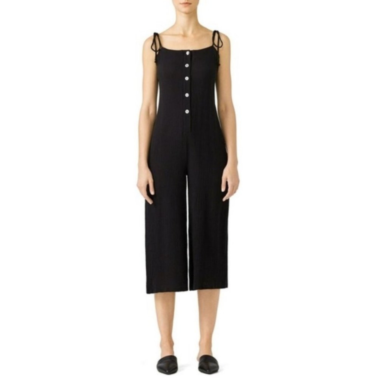 Bec + Bridge Wide Leg Cropped Emilie Button Front Jumpsuit