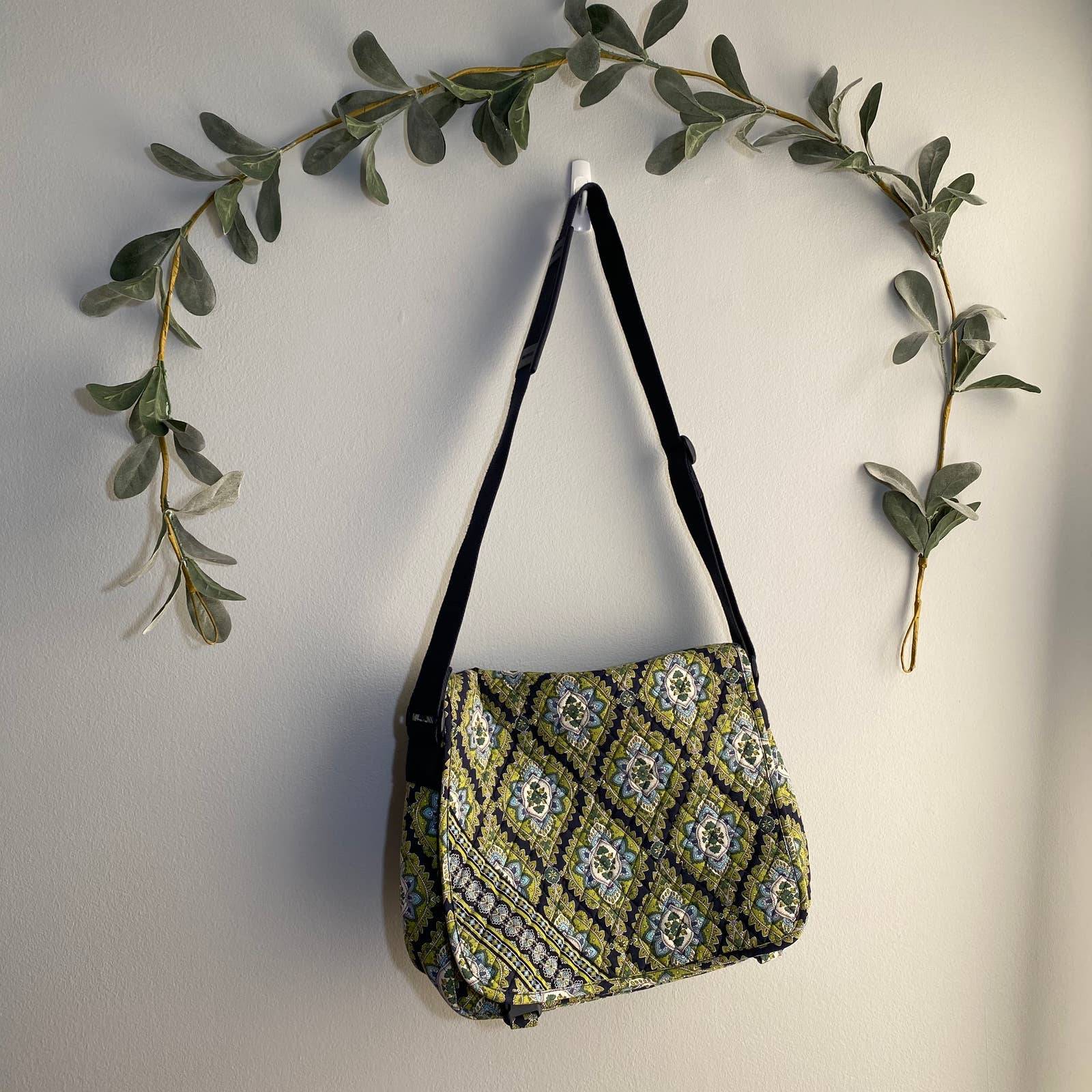 Very Bradley Green & Dark Blue Satchel