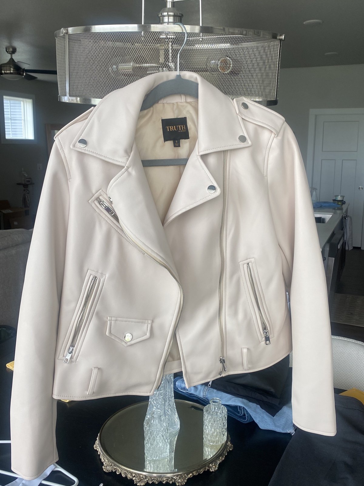 Cream leather jacket