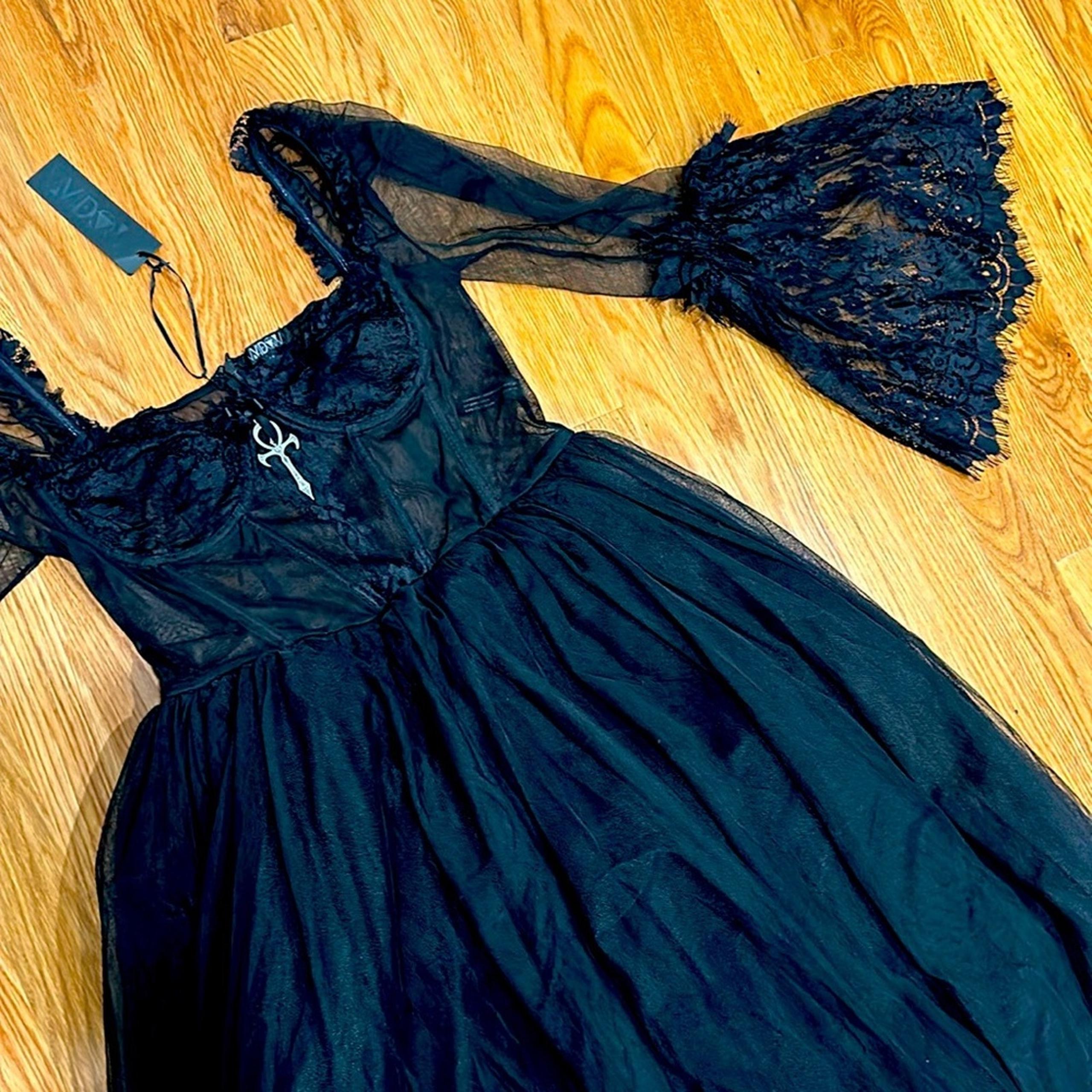 Widow Dance With Death Vampires wife gothic sheer maxi gown women’s medium new