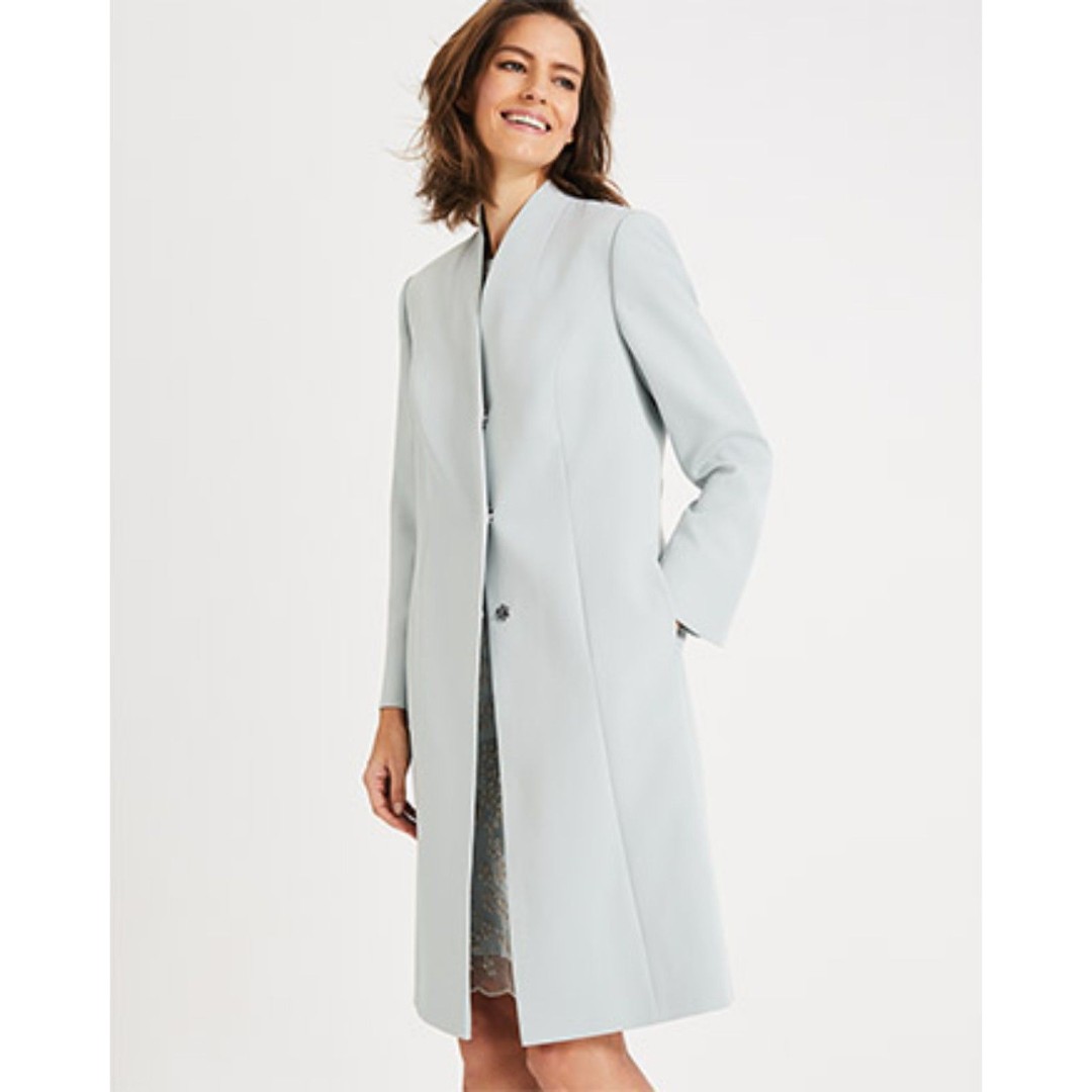 Phase Eight Constanza Coat - Duck Egg Blue US 4