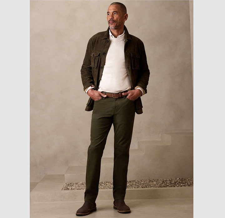 Banana Republic Slim Traveler Pant Cargo Green Sz 42x34