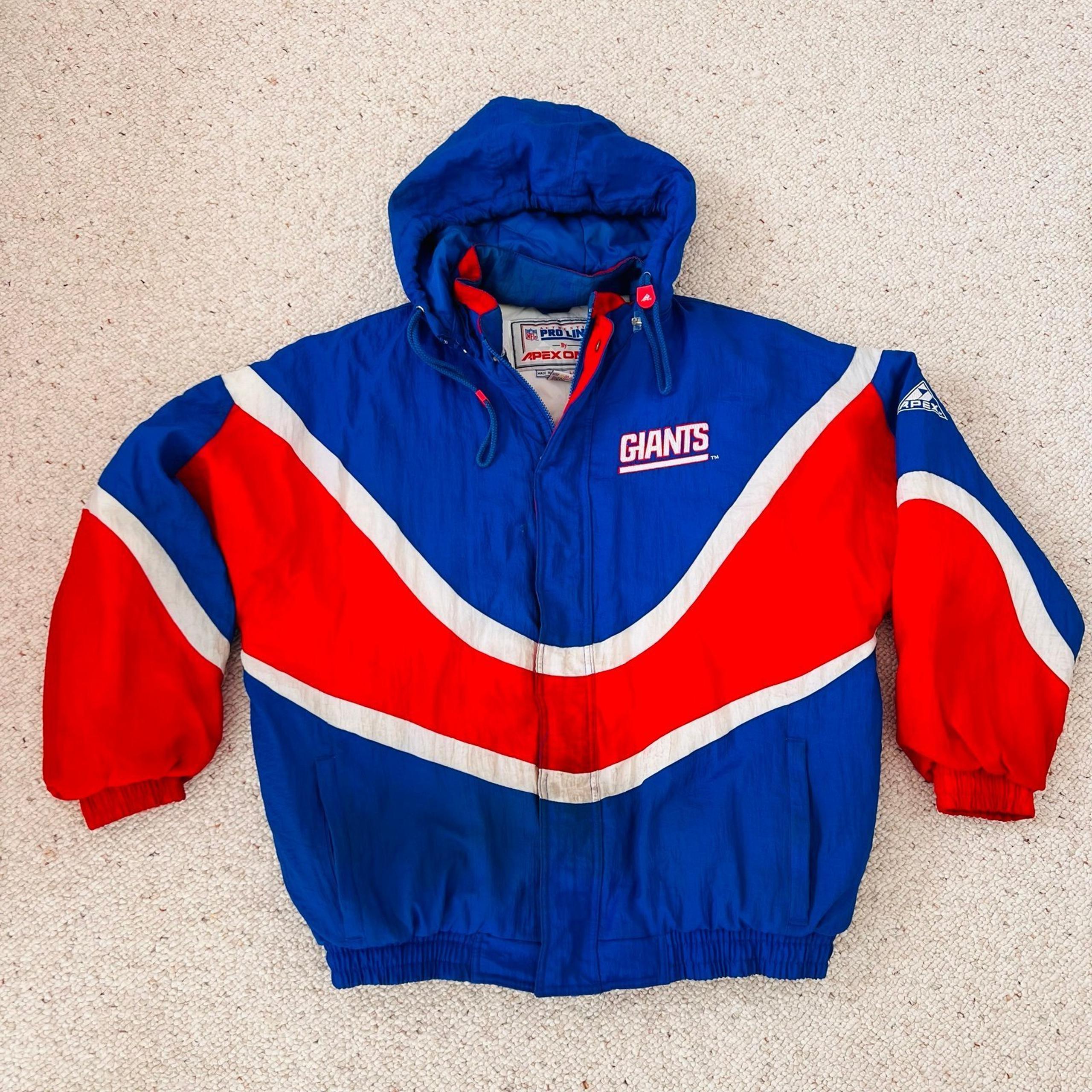 New York Giants Apex One Jacket Pro Line Puffer Sports Hooded Vintage 90s Size L