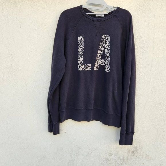 HIRO CLARK Women LA Pill Print Sweatshirt Crew Neck Long Sleeve Black Size M