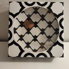 Designer Dessert 6” Plates, Set Of 4, Embellished with 14 KT Gold. Boxed.